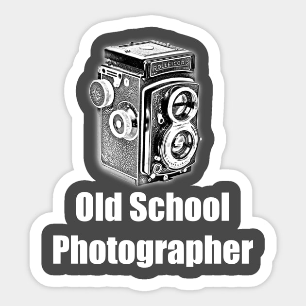 Old School Photographer - White Font Sticker by DecPhoto